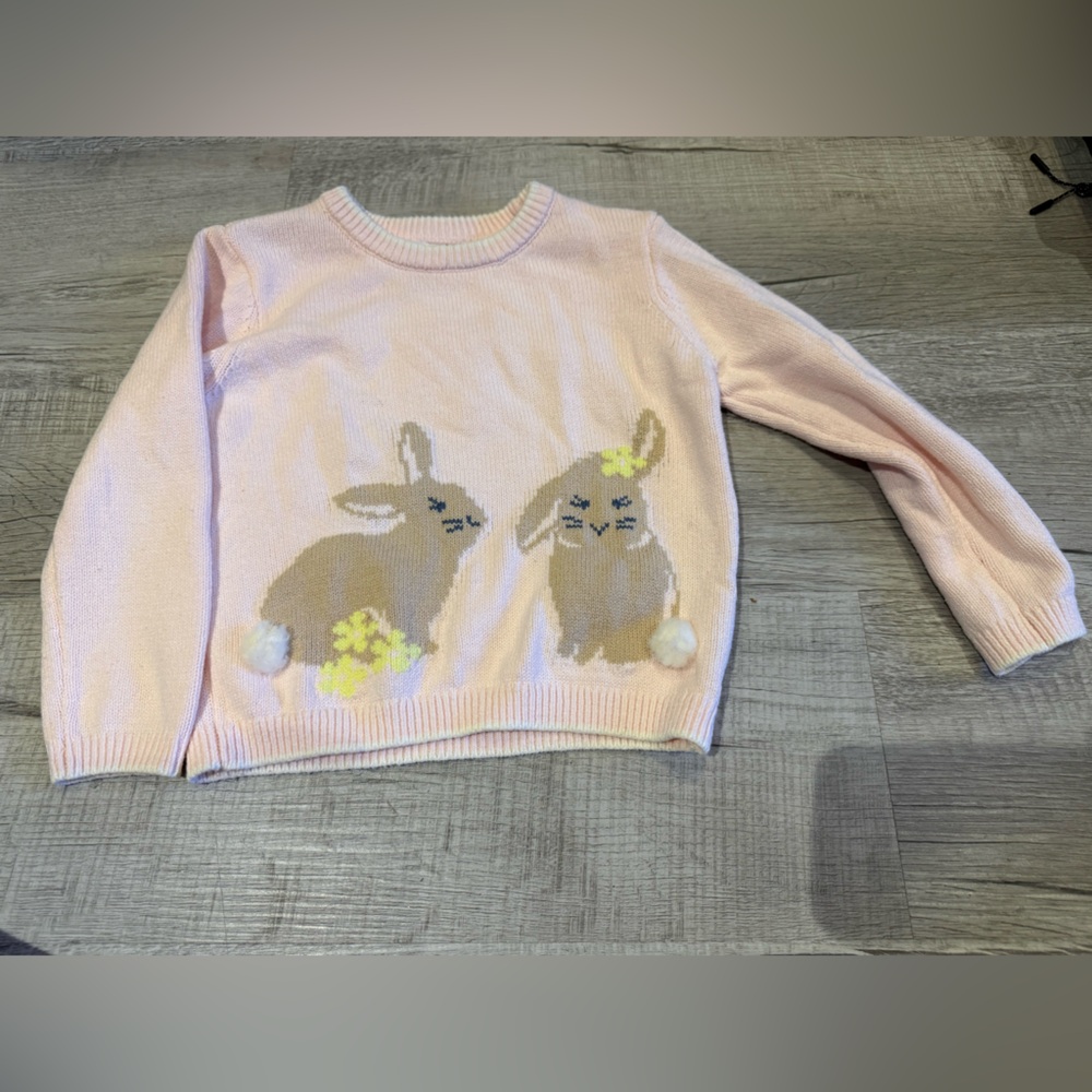 Wonder Nation Light Pink Bunny Knit Sweater